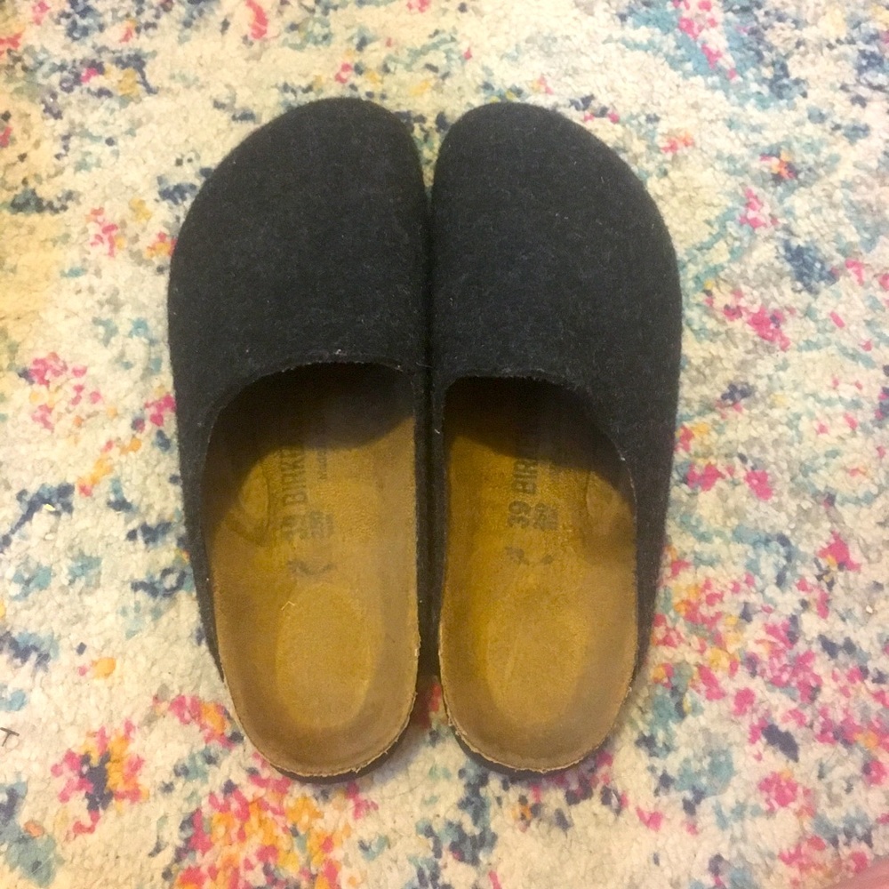 Dark Grey Birkenstock Vegan Wool Clogs Sz 9 Close toed